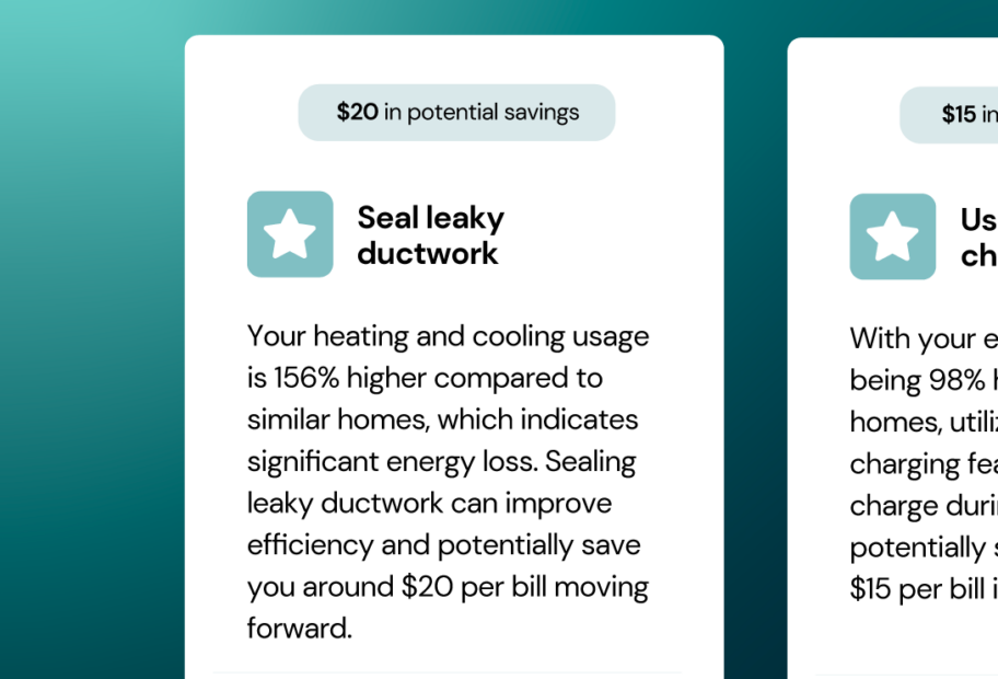 BillWise AI gives customers personalized insights into their energy use and actions they can take