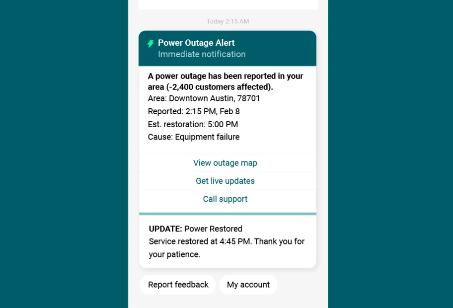 Convey RCS messaging for business: outage communications use case