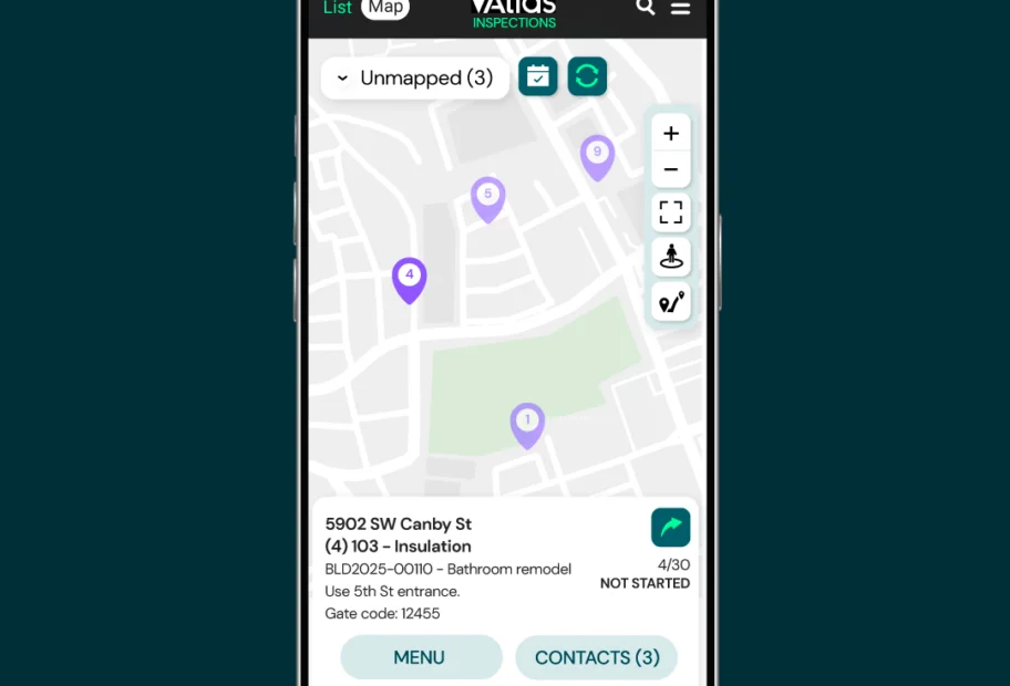 Atlas mobile field inspection scheduling view