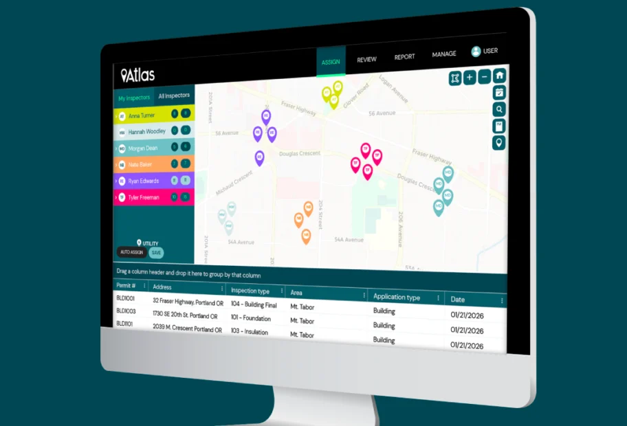 Atlas field visibility and workforce coordination on a desktop view